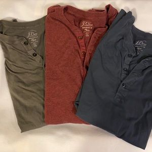 Three JCrew “Broken In” long sleeve shirts